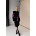 Knitted dress "Flowers" pink/black